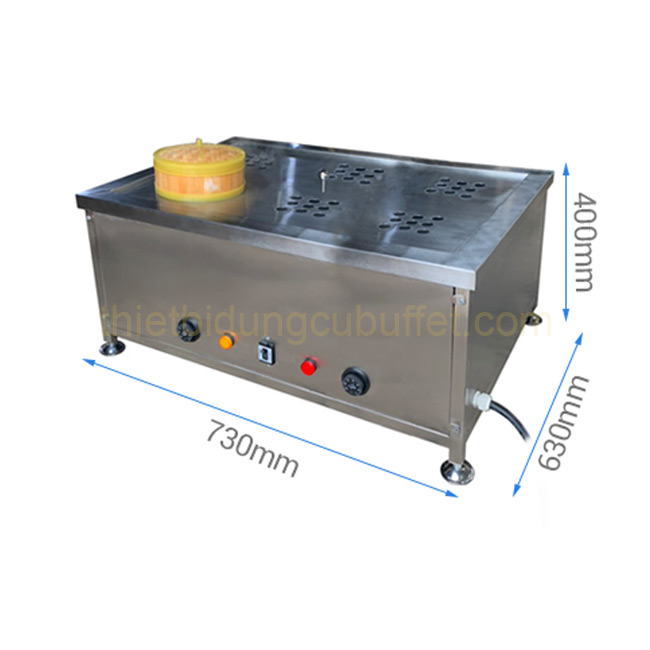 Kích thước bếp hấp dimsum 6 lỗ inox304 BD1102-6