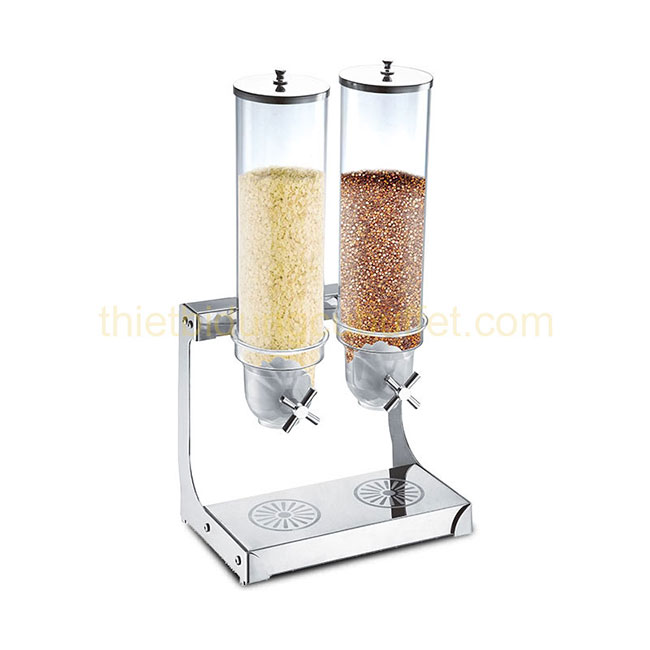 Bình đựng ngũ cốc 2 ngăn chân inox NC2405-2