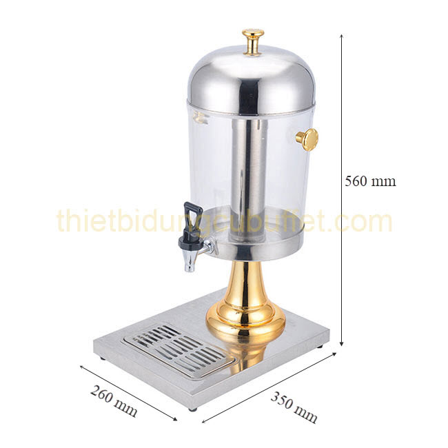 Kích thước bình đựng nước trái cây giá rẻ 1 ngăn 8 lít mạ vàng Kích thước bình đựng nước trái cây giá rẻ 1 ngăn 8 lít mạ vàng