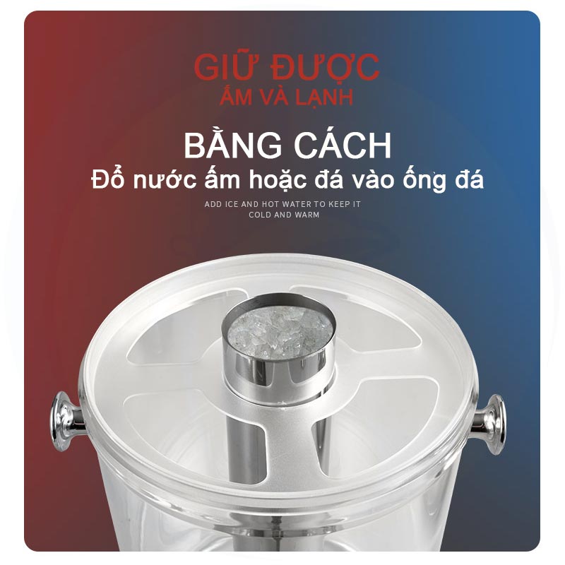 Bỏ đá viên vào ổng đá bình đựng nước hoa quả giá rẻ