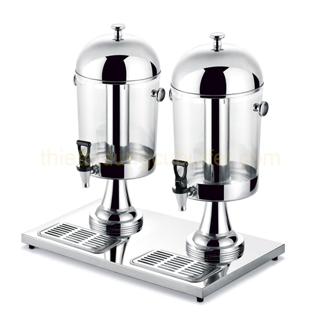 Bình đựng nước trái cây có tai 2 ngăn 16 lít cổ chân inox BC2213-2