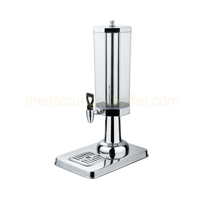 Bình nước trái cây 1 ngăn 3 lít hình bát giác cổ chân nhựa mạ BC2225-1