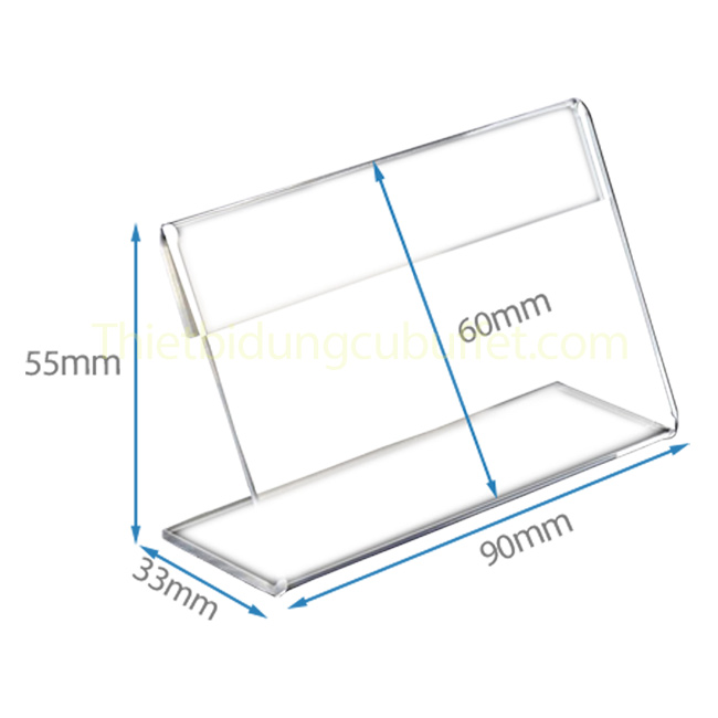 CM6602 kích thước bảng tên món ăn buffet mica chữ L