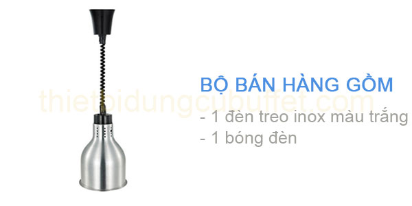 đèn treo hâm nóng thức ăn buffet inox trắng DA2501_bobanhang