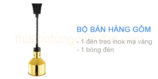 Đèn treo hâm nóng thức ăn buffet inox mạ vàng DA2502_bobanhang