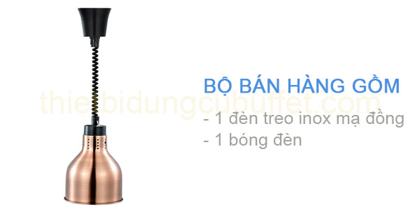 Đèn treo hâm nóng thức ăn buffet inox mạ đồng DA2503_bobanhang