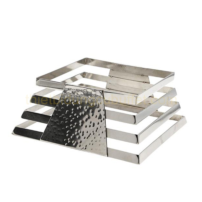 Chân đế đĩa trang trí bằng inox hình trụ 4 ngăn CD4T-105