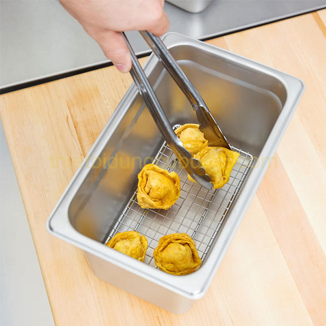 khay inox 1/4 có ngấn chống kẹt inox 304 sâu 150 mm