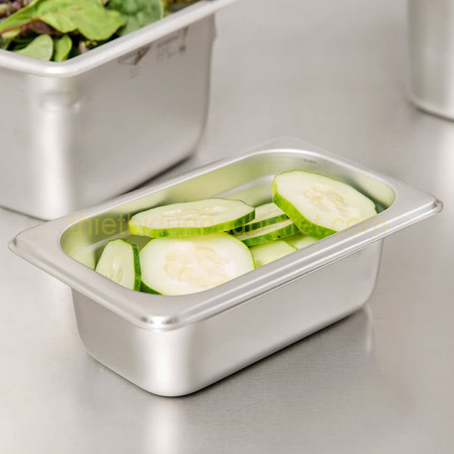 khay gn 1/9 có ngấn chống kẹt sâu 65 mm