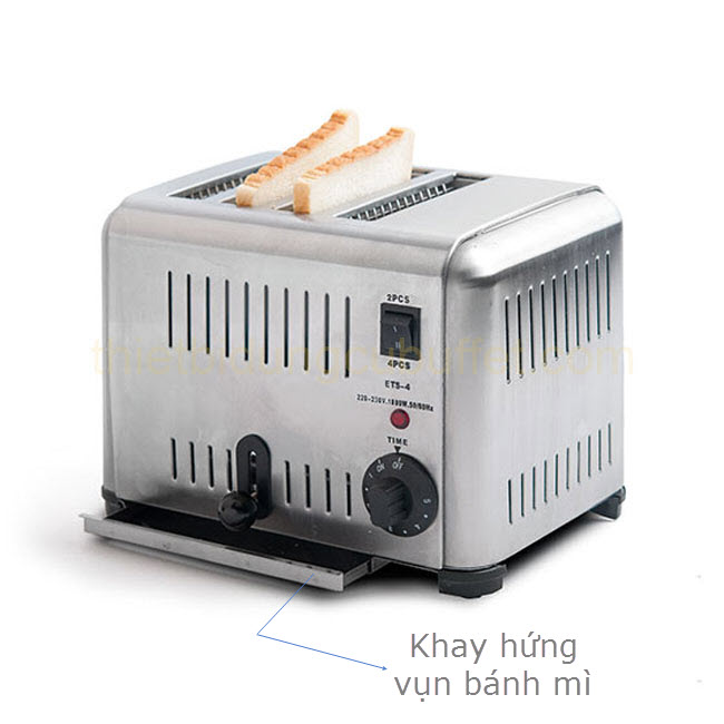 Cách vệ sinh khay hứng vụn bánh mì cho máy nướng bánh mì 4-6 ngăn.