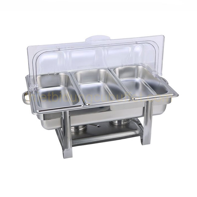 Nồi buffet chữ nhật nắp PC 3 ngăn giá rẻ NF2112-3