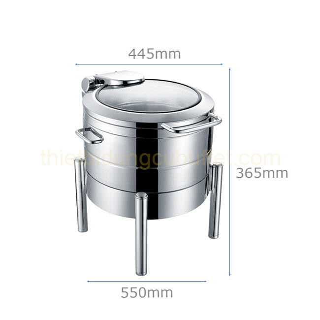 Kích thước Nồi soup buffet tròn inox 304 nắp kính thủy lực chân trụ tròn NF2187 Kích thước Nồi soup buffet tròn inox 304 nắp kính thủy lực chân trụ tròn NF2187