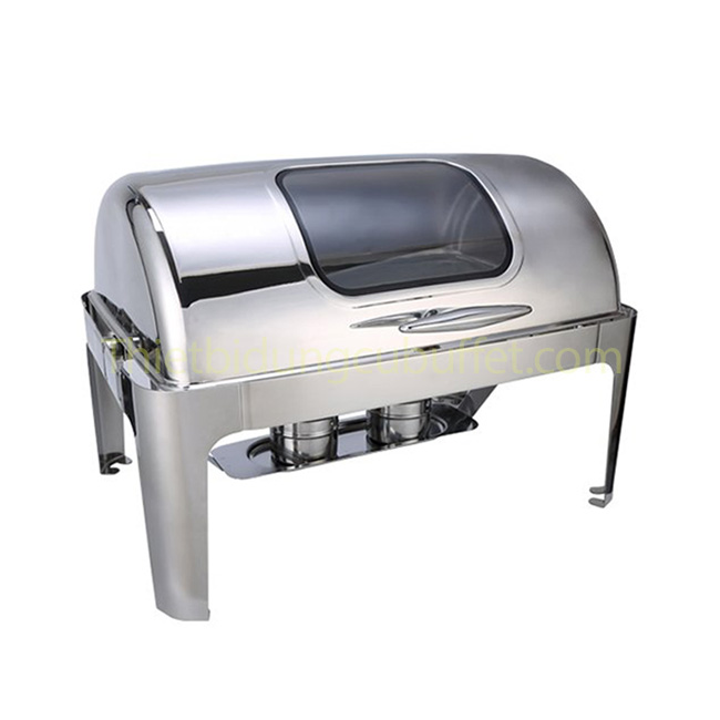Nồi hâm buffet chữ nhật nắp kiếng mở 180 độ NF2198