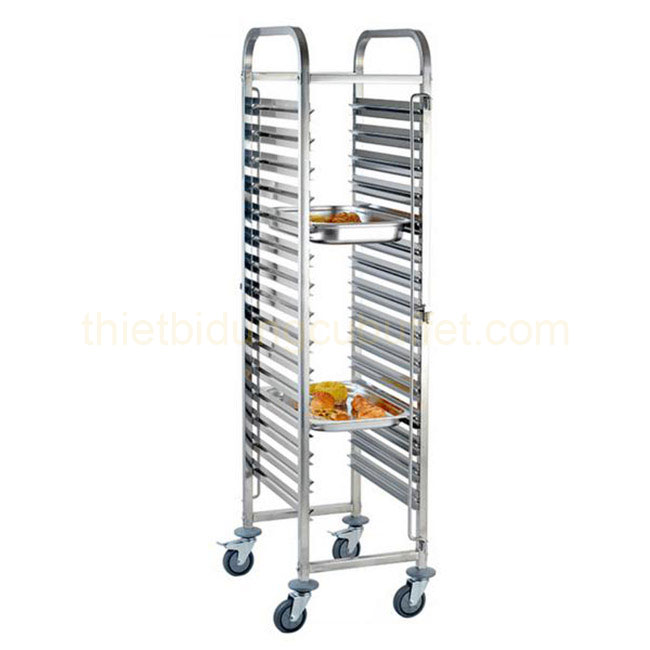  Xe đẩy khay inox gn đơn 15 ngăn TL0-XGN201-15