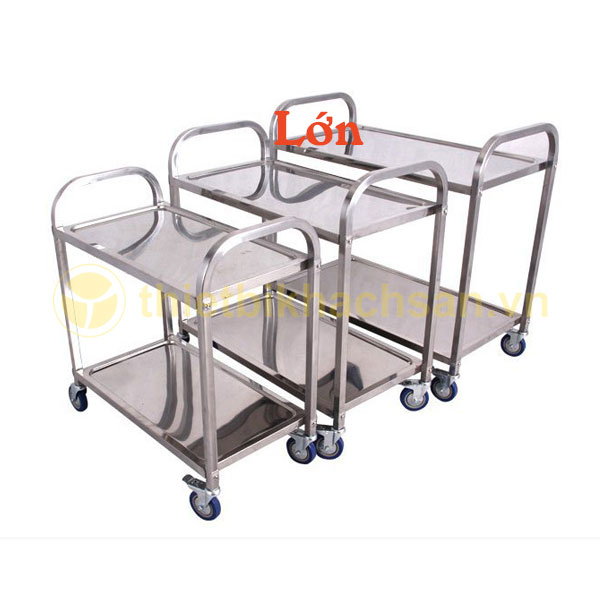 Xe đẩy thức ăn bằng inox 2 tầng loại lớn XA1603