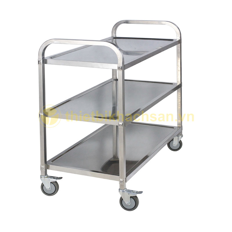 Xe đẩy thức ăn inox 3 tầng loại trung XA1606