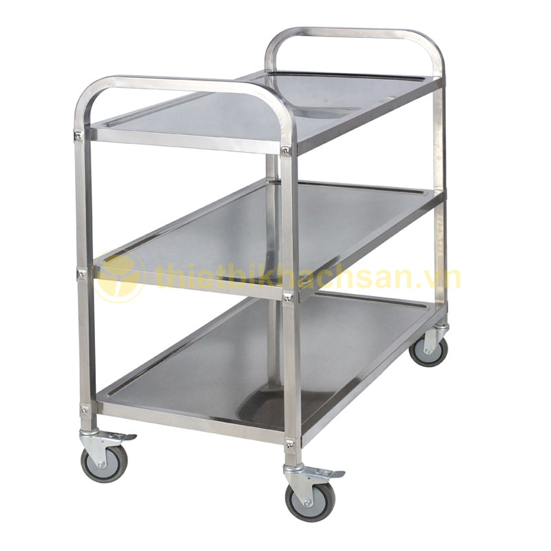 Xe đẩy thức ăn bằng inox 3 tầng loại lớn XA1607