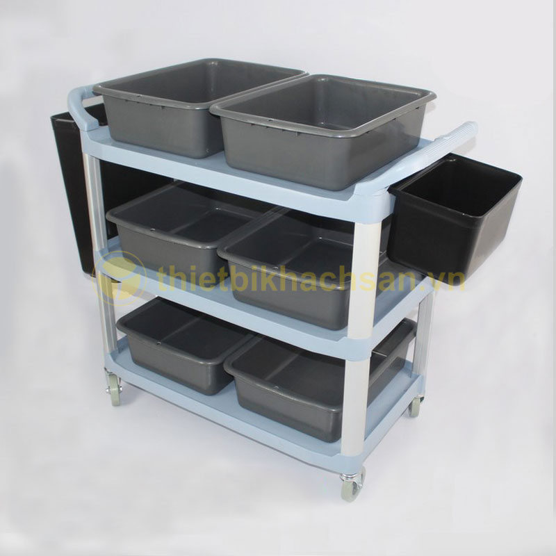 Xe đẩy thu dọn chén dĩa thức ăn thừa đa năng XB1507