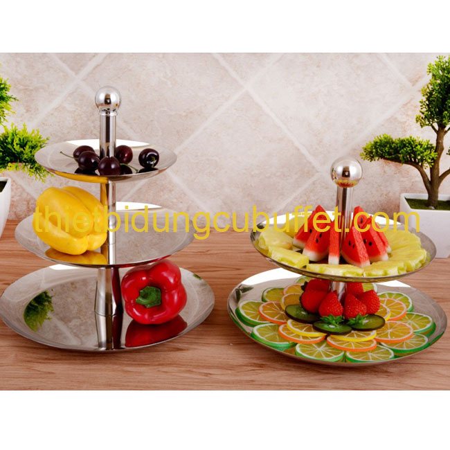 Giá để bánh kẹo trái cây inox 3 tầng 