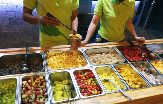 buffet trái cây ở Đà Lạt