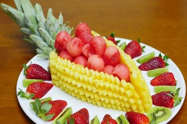 trang trí đĩa trái cây bằng quả khóm trang trí đĩa trái cây bằng quả khóm