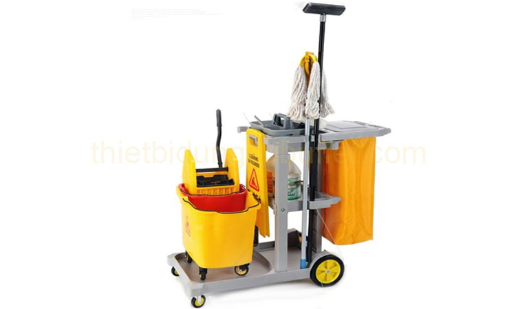 Xe đẩy làm vệ sinh khách sạn, xe đẩy dọn vệ sinh công nghiệp
