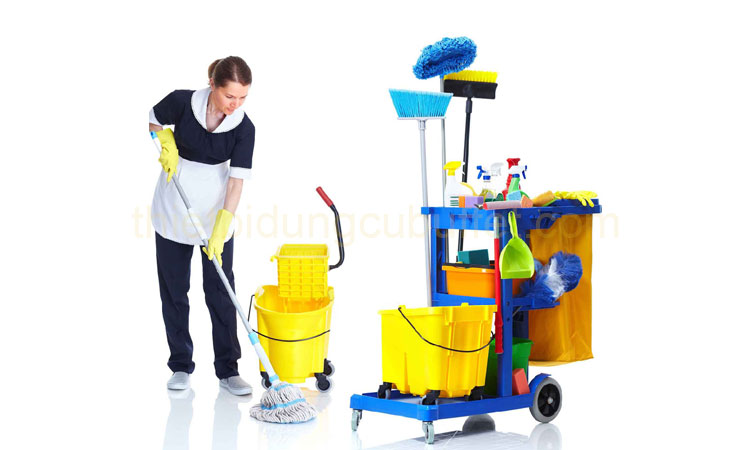 Xe đẩy làm vệ sinh được sử dụng ở đâu Xe đẩy làm vệ sinh được sử dụng ở đâu
