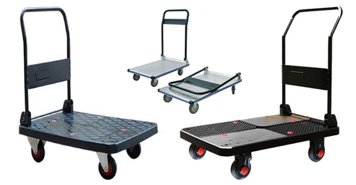 Xe đẩy có kích thước nhỏ gọn dùng trong siêu thị, nhà xưởng, tòa nhà